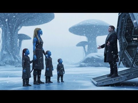 ‘Ven conmigo’ dice un humano tras ver a una alien y sus hijos solos en un planeta helado