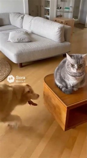 Cat Judges Dog Spinning in Circles… and Gives the Most Iconic Meow 😂🐶🐱