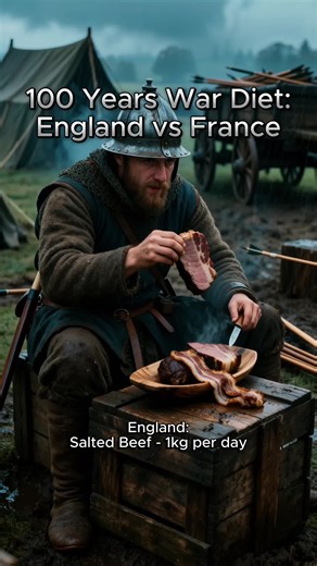100 years war diet! Who ate better , French or British soldiers? #foodhistory #foodasmr #historytok #100yearwar #fyp