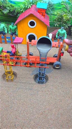 😱 Real Working Mini Tractor Making Cement Pillar | Amazing DIY Construction Machine 🚜 #shorts