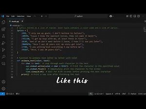 How to Animate Lyrics/Text with Colors in Python with source code.