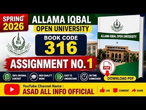 AIOU Book Code 316 Assignment No.1 Spring 2026 | Solved PDF Download