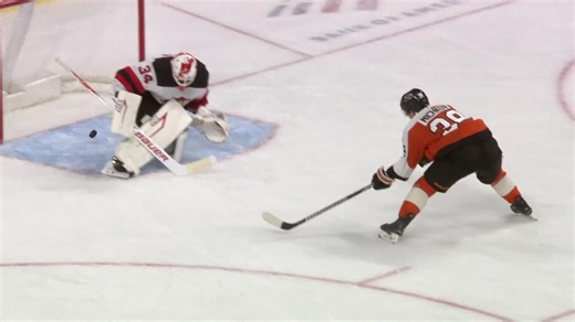 Michkov scores on breakaway in 100th game