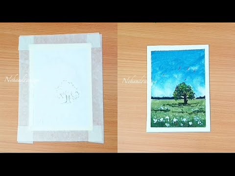 Easy Landscape Painting for Beginners | drawing | Painting