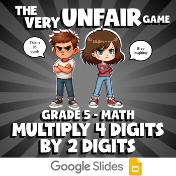 Multiply 4 Digits by 2 Digits VERY UNFAIR GAME - No Prep Grade 5 Math Review