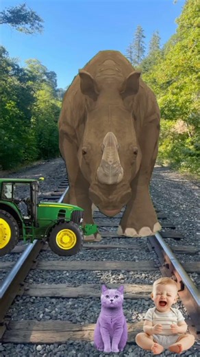 white colors cat & baby vs gta big foot & train driver #funny #video...