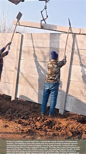 Cement Board Fence Installation: Professional Techniques #relaxing #satisfying #hardwork