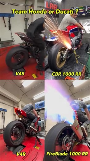 Honda vs Ducati ☠️ V4S, V4R vs CBR 1000RR, FireBlade 1000RR ☠️ who win? 🤯 #trending #shorts #viral