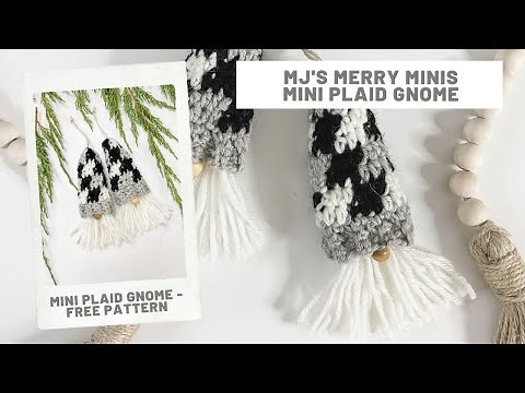 Mini Plaid Gnome Ornament - Free Crochet Pattern