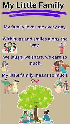 My Little Family | English Poem for Kids | Poem in English for Kids | Poems | Kids Poems 👦 #shorts