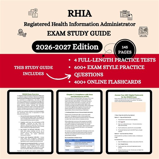 RHIA Exam Review 2026 | Rhia Exam Review Book | Rhia Exam Study Guide | Rhia Exam Notes | Rhia Study Guide | Rhia Exam Prep - Etsy