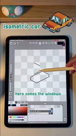 drawing pixel art car in Pixquare app 🚗 #pixelart