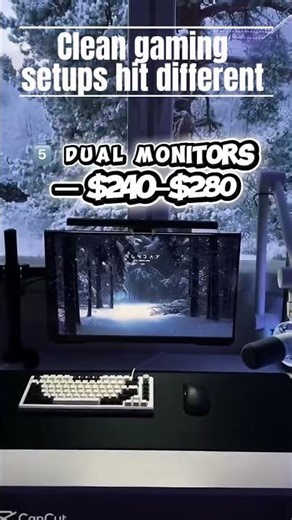 Clean winter gaming setup All of it can be found on Amazon.#GamingSetup #pcsetup #rgbsetup#desksetup