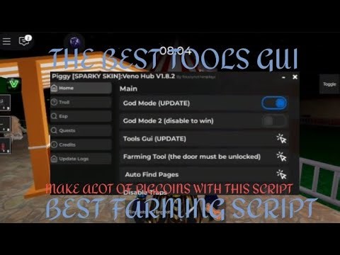 Piggy Script The Best Farming Script And Best Tools Gui And God Mode | Veno Hub V1.8.2 | KEYLESS🔥