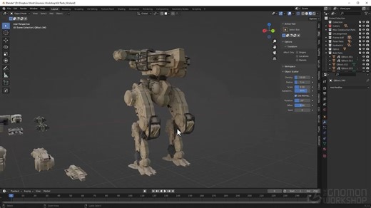 The Gnomon Workshop on Instagram: "Tips for kitbashing a mech in Blender by #gnomonworkshopinstructor Gavin Manners. Learn how to create your own kitbash set and mech in the full tutorial at www.thegnomonworkshop.com."