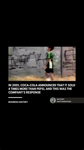 After Coca-Cola announced it had outsold its rival four-to-one in 2001, Pepsi responded with a wordless, satirical commercial titled The Vending Machine. The ad features a young boy who buys two cans of Coke just to use them as stepping stools so he can reach the higher button for a Pepsi. Credit: PepsiCo, BBDO | History In Pictures