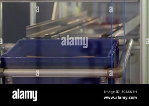 Vertical Conveyor Elevator Crate Lifting in Packaging Factory Stock Video Footage - Alamy