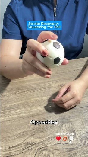 Stroke Recovery Exercise : Squeezing the Stress Ball for grip strength, coordination and dexterity.