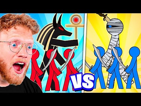 RED vs. BLUE Stick Battle! (EGYPTIAN GODS!)