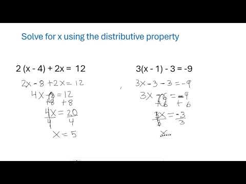 Solve for X Using the Distributive Property