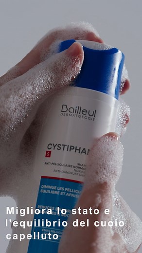 🎯 Alle prese con forfora e prurito: il tuo cuoio capelluto sta inviando un SOS? È ora di ripristinare l'equilibrio e il comfort 💆♀️ 👉 Cystiphane S Shampoo antiforfora riduce la forfora fin dalle prime applicazioni, contribuisce a mantenere l'equilibrio del cuoio capelluto e lenisce la sensazione di prurito. *Test di utilizzo effettuato su 22 volontari, con forfora da lieve a moderata, dopo 7 e 28 giorni di utilizzo dello shampoo Cystiphane S antiforfora 2 volte a settimana. | Bailleul Dermato