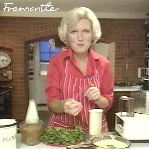 Dame Mary Berry rustles up a delicious homemade watercress soup. First transmitted as part of the Afternoon Plus series on 29/09/1983. | Thames TV Archive