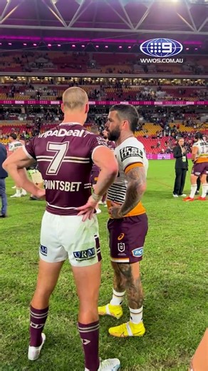 Exchanging halfback tips? 🤨🤨 #9WWOS #NRL #MagicRound #reels | NRL on Nine