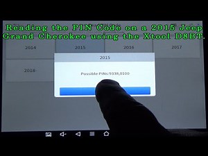 Reading the PIN code on a 2015 Jeep Grand Cherokee using the Xtool D8BT.