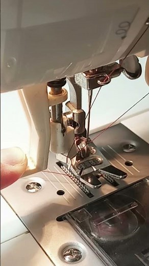 Using the automatic threader on a sewing machine #sewing #sewingtips #ussewtips #sew #sewhappy