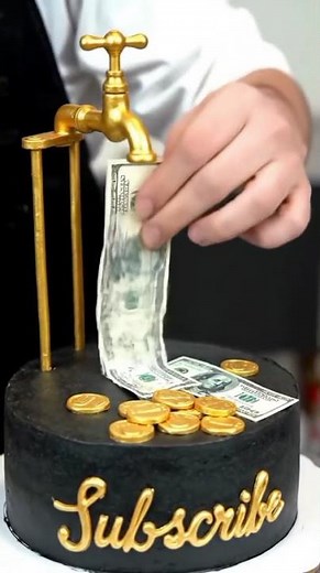 💰 Viral Money Pouring Cake Tutorial 🎂 | Realistic Edible Dollar Bills & Gold Coins | Birthday Cake