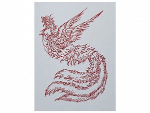 Asian Phoenix - Line Pattern, Mythical Creature, Chinese Mythology, Fenghuang, Fun Project, Clothing Decor, Tote Bag, Trendy Design, Redwork - Etsy