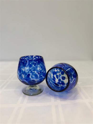 Hand-blown Mexican Cobalt Blue Art Glass Wine Goblet Sold Individually - Etsy