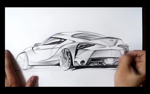 汽车手绘教程Auto Sketch (Color Pencil)