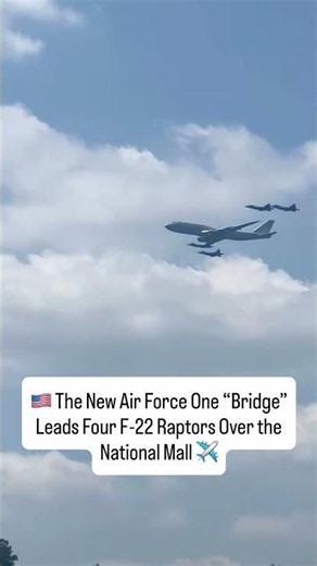 New Air Force One Escorted by F-22 Raptors 😳🇺🇸 #AirForceOne #F22
