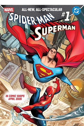 MARVEL x DC IS HAPPENING (AGAIN!) Spider-Man and Superman are officially teaming up in a brand-new crossover comic! To celebrate 50 YEARS since their first historic meetup, Marvel and DC are dropping SPIDER-MAN/SUPERMAN #1 this April 15th!💥 🔥 Written by Brad Meltzer 🎨 Art by Pepe Larraz 📚 PLUS bonus stories from legends like Geoff Johns, Brian Michael Bendis, Jason Aaron, Dan Slott, and more What’s inside? 🧠 Lex Luthor & Green Goblin causing chaos 🌌 Symbiotes invading Metropolis ⚡ Thor & W