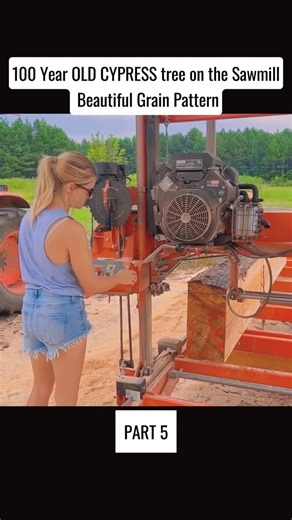 100 Year OLD CYPRESS tree on the Sawmill Beautiful Grain Pattern Part 2 #worklife #woodworking #sawmill #farming #wallacefarmandsawmill | Wallace Farm and Sawmill