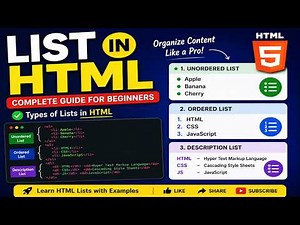 HTML Lists Tutorial | Ordered, Unordered & Description List in HTML