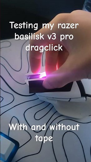 Razer basilisk v3 pro dragclick test with and without tape #mouse #dragclicking #viral