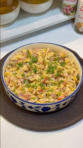 Healthy & Creamy Sweet Corn Salad🥗In just 10mins. #easyrecipe #viral #shorts #recipe #healthy #food