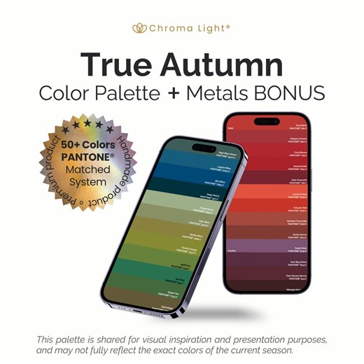True Autumn Color Palette – Mobile & Printable PDF – Seasonal Color Analysis   Metals Guide - Etsy