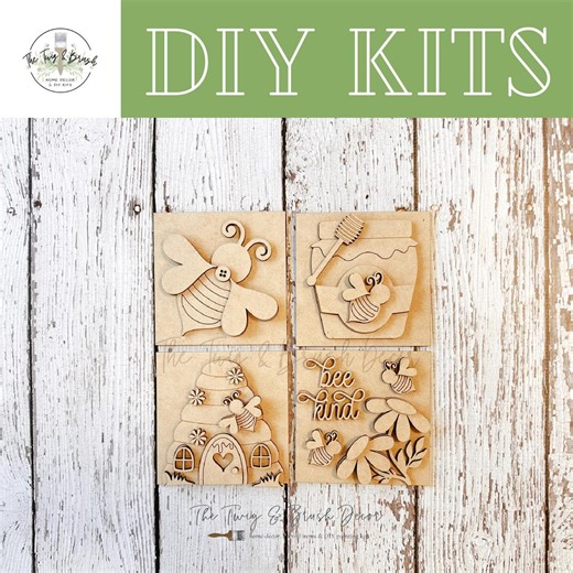 DIY Insert Spring Honey Bee Interchangeable Kit - Paintable Spring square inserts