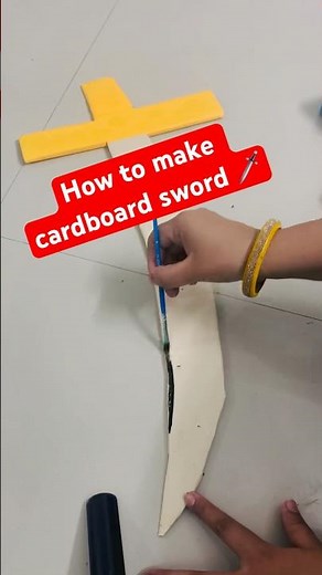 How to make cardboard sword 🗡️॥sword from cardboard#sword#talwar making with cardboard#ytshorts
