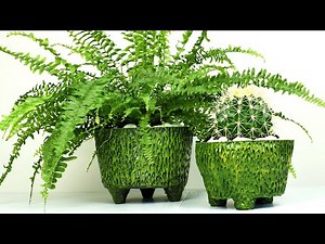 Making Succulent Planter at Home 🌵 Cement Cactus Plant Pot