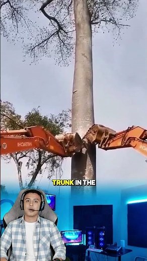 It Only Takes Two Machines to Knock Down This Largest Tree