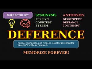 Deference: The Word for Respectful Submission 🙇‍♀️ A Key Social & Cultural Term