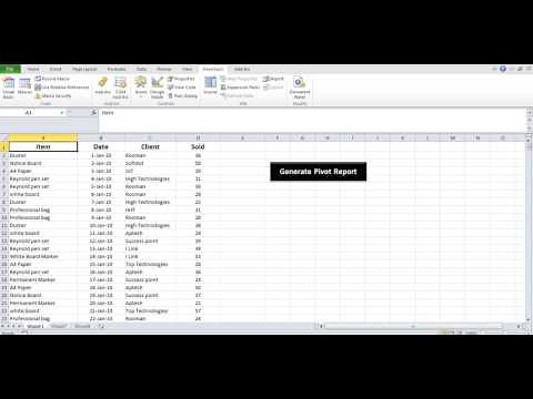 Create Pivot table with VBA Macro