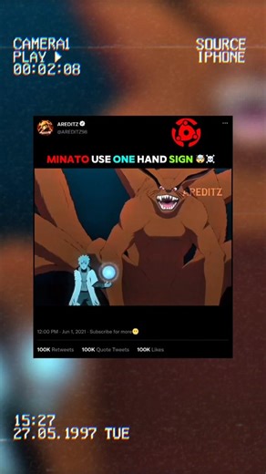 THE MOMENT MINATO USE ONE HAND SIGN ☠️