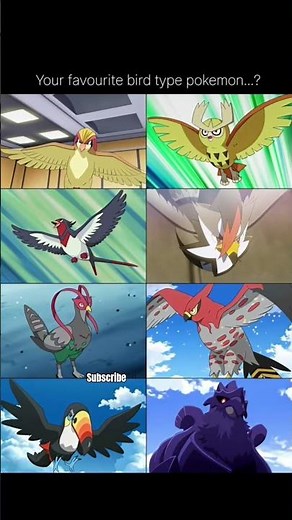Best Bird Type in Pokémon #Pokémon #pikachu #ashketchum #demonslayer #views #anime #og #charizard