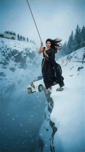 Car Slipped Into Snow Cliff 😱 | Timepass King | #shorts #viralshorts