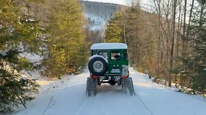 Land Cruiser FJ40 in Maine on snow tracks | Cruiser Solutions